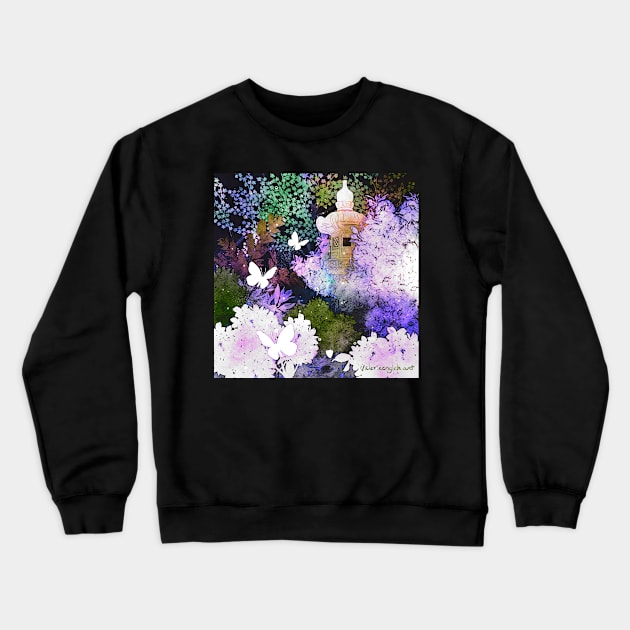 Mystical Forest Butterfly Shrine Crewneck Sweatshirt by venglehart